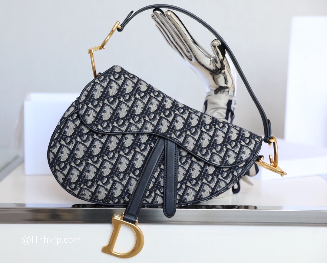 DIOR SADDLE BAG Blue Dior Oblique Jacquard