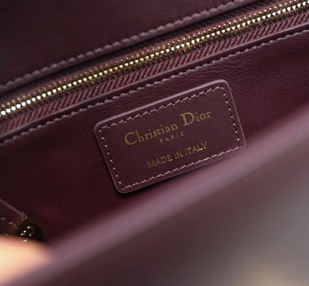 DIOR 30 MONTAIGNE BAG Burgundy Box Calfskin