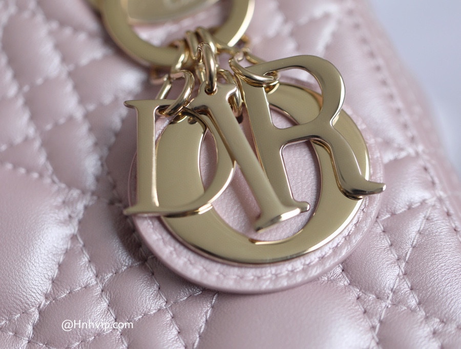 MINI LADY DIOR BAG Lotus-Colored Beaded Cannage Lambskin