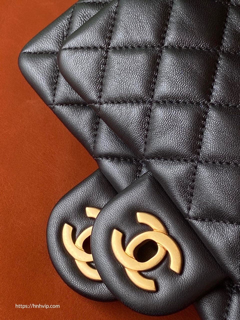 Chanel Classic Flap Runway Square small Pearl Crush Lambskin Leather