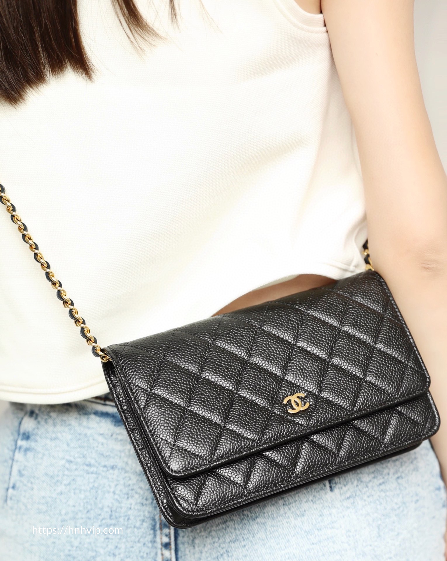 Top 43+ imagen chanel classic wallet with chain