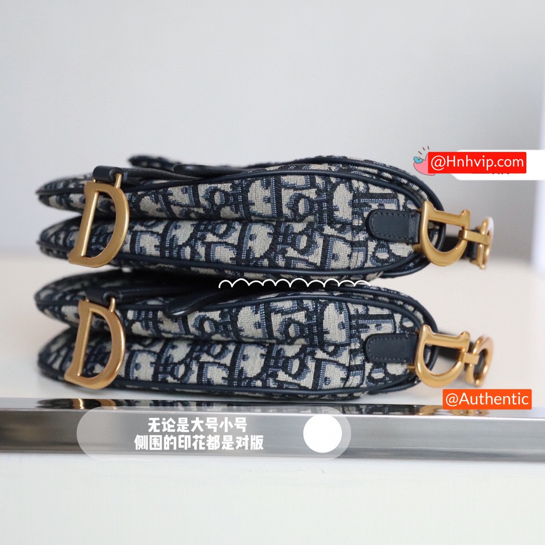 DIOR MINI SADDLE BAG Blue Dior Oblique Jacquard