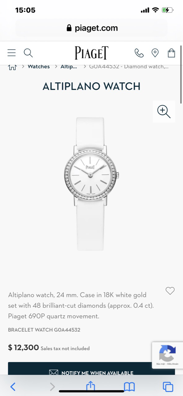 Piaget Altiplano Diamonds Quartz G0A36532 24mm
