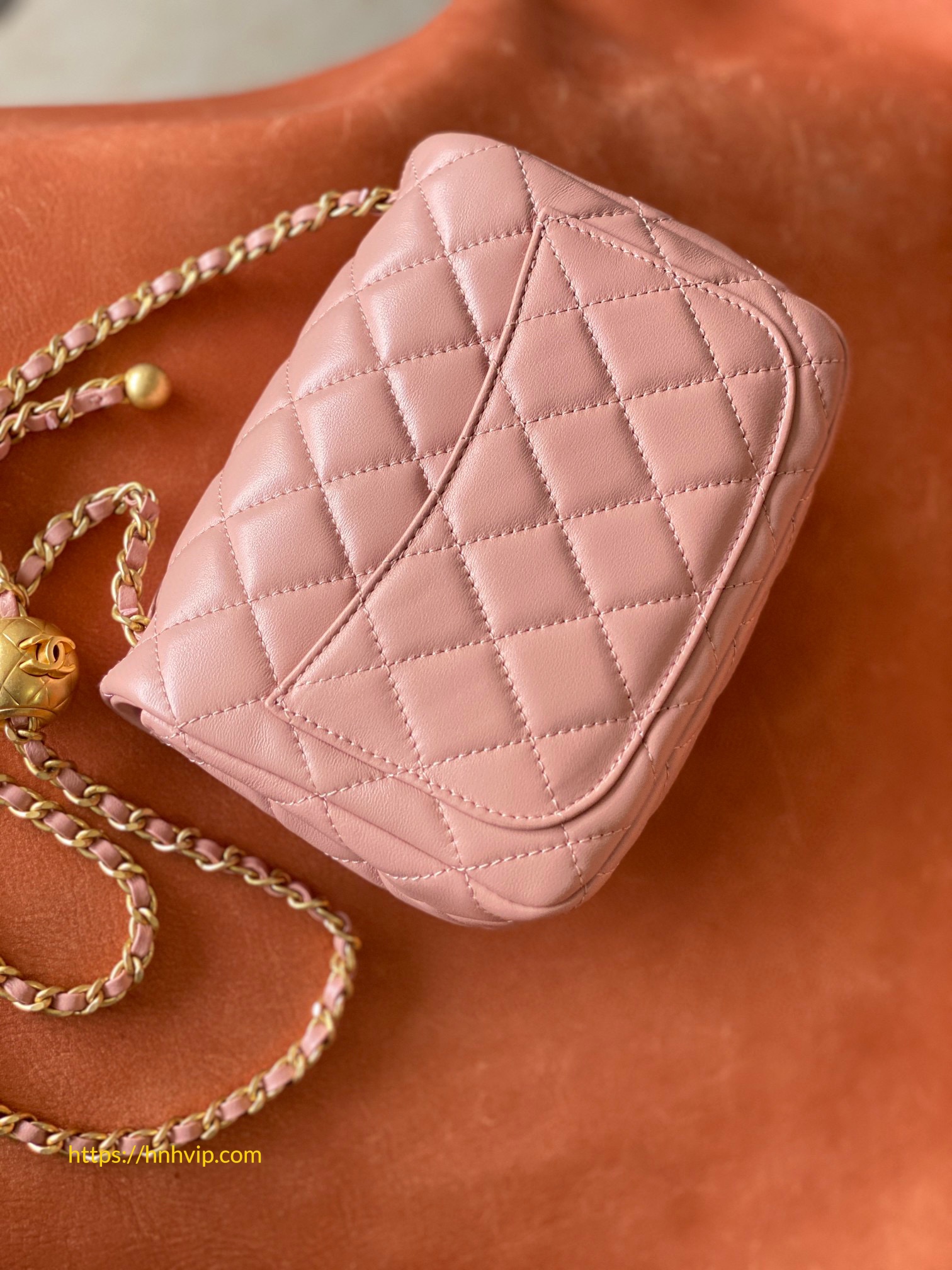 Chanel Classic Flap Runway Square Mini Pearl Crush Lambskin Leather