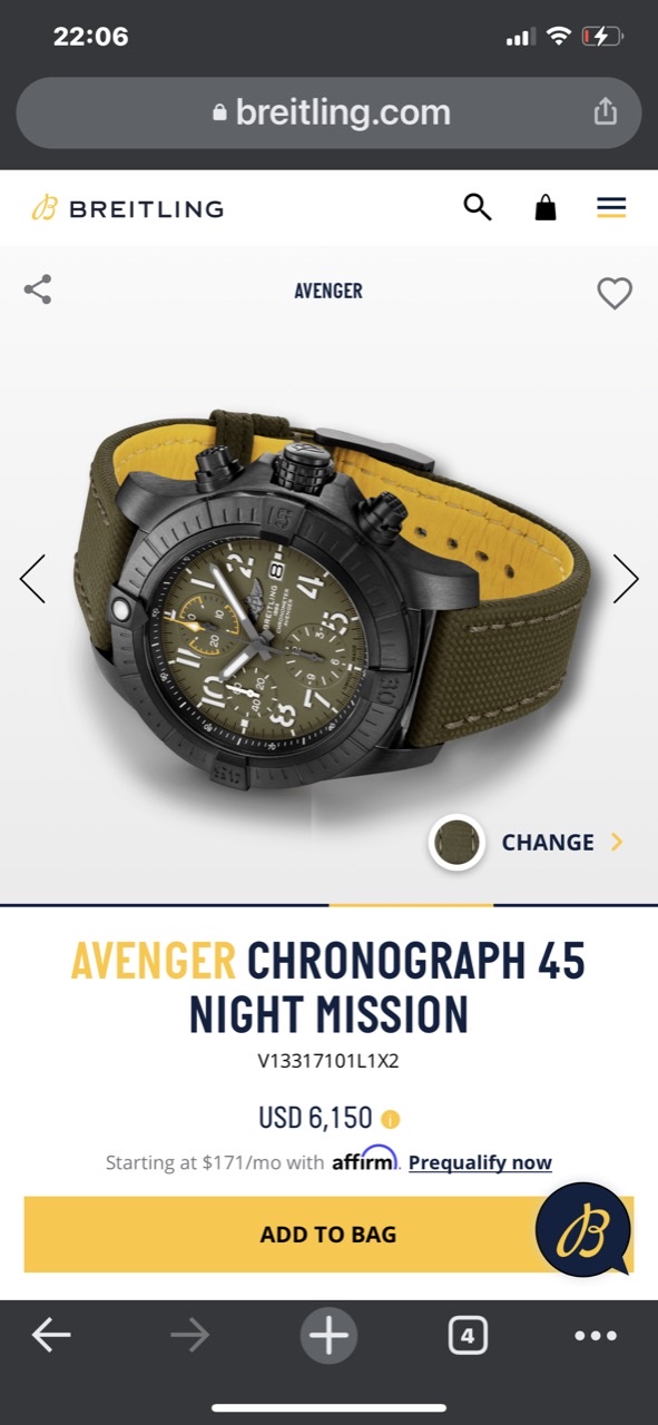 Breitling AVENGER CHRONOGRAPH 45 NIGHT MISSION