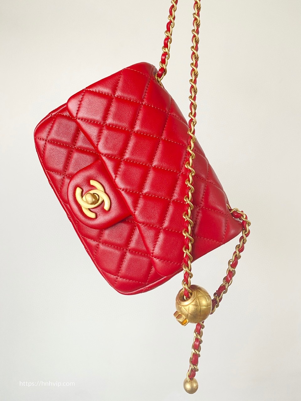 Chanel Classic Flap Runway Square Mini Pearl Crush Lambskin Leather
