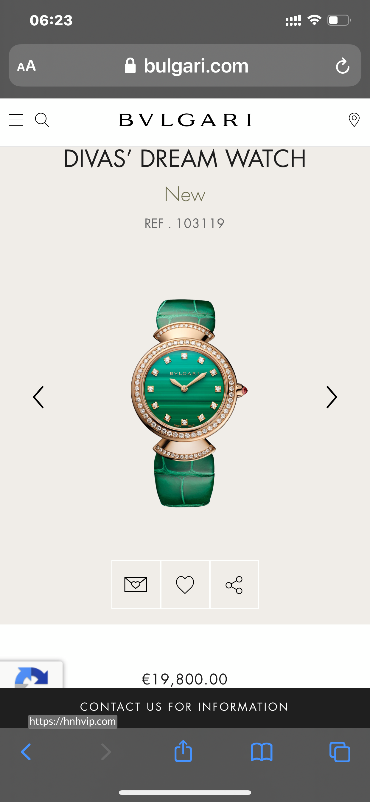 BVLGARI DIVAS’ DREAM WATCH 103119