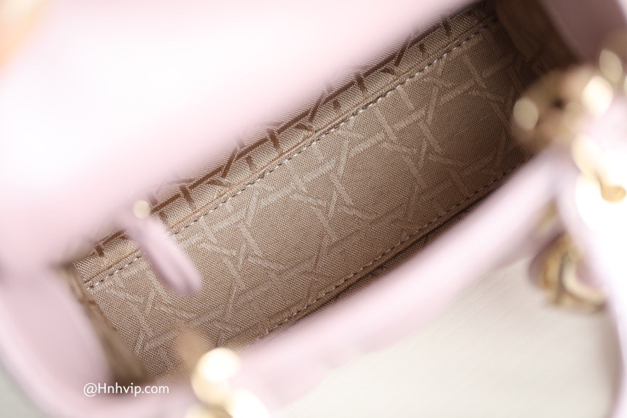 MINI LADY DIOR BAG Lotus-Colored Beaded Cannage Lambskin
