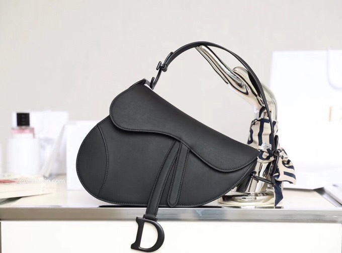 DIOR SADDLE BAG Black Ultramatte Calfskin
