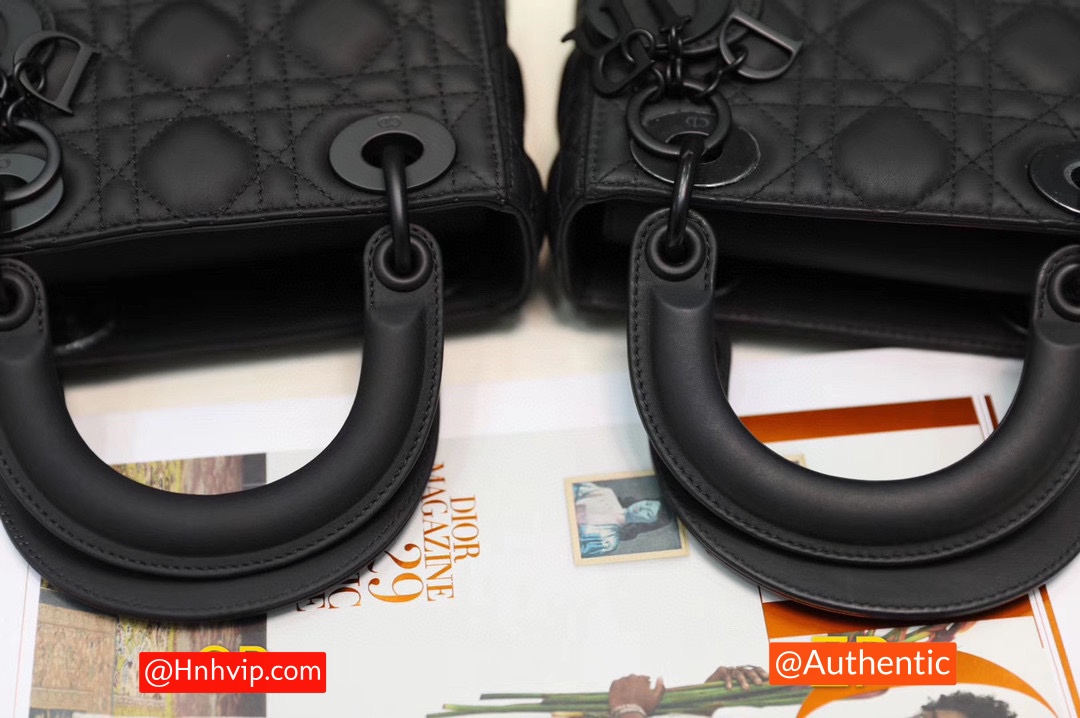 MINI LADY DIOR BAG Black Ultramatte Cannage Calfskin