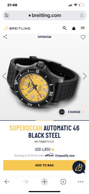 Breitling SUPEROCEAN AUTOMATIC 46 BLACK STEEL