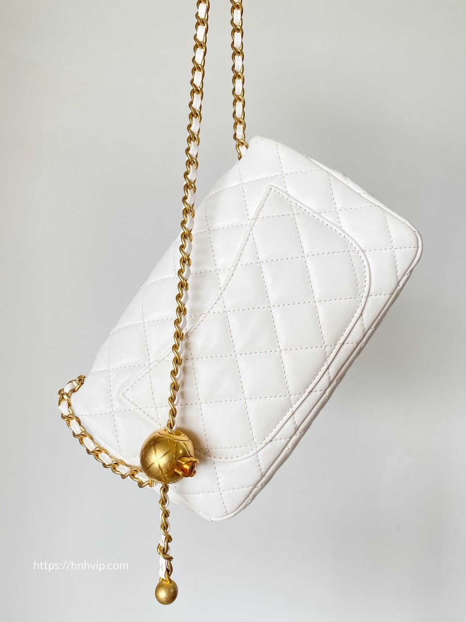 Chanel Classic Flap Runway Square small Pearl Crush Lambskin Leather