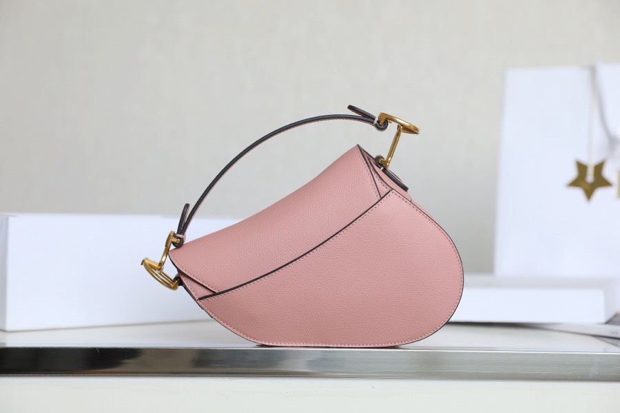 DIOR Mini SADDLE BAG Pink Grained Calfskin