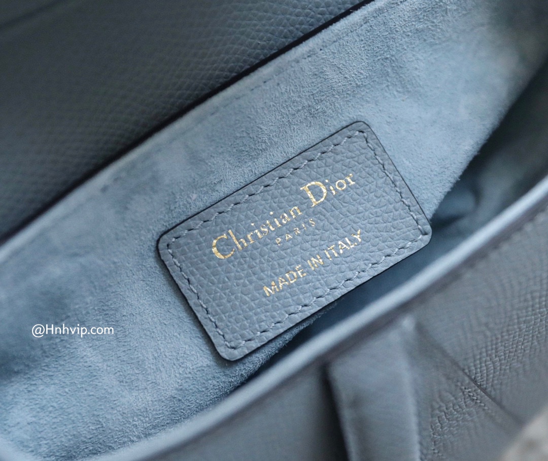 DIOR Mini SADDLE BAG Denim Blue Grained Calfskin