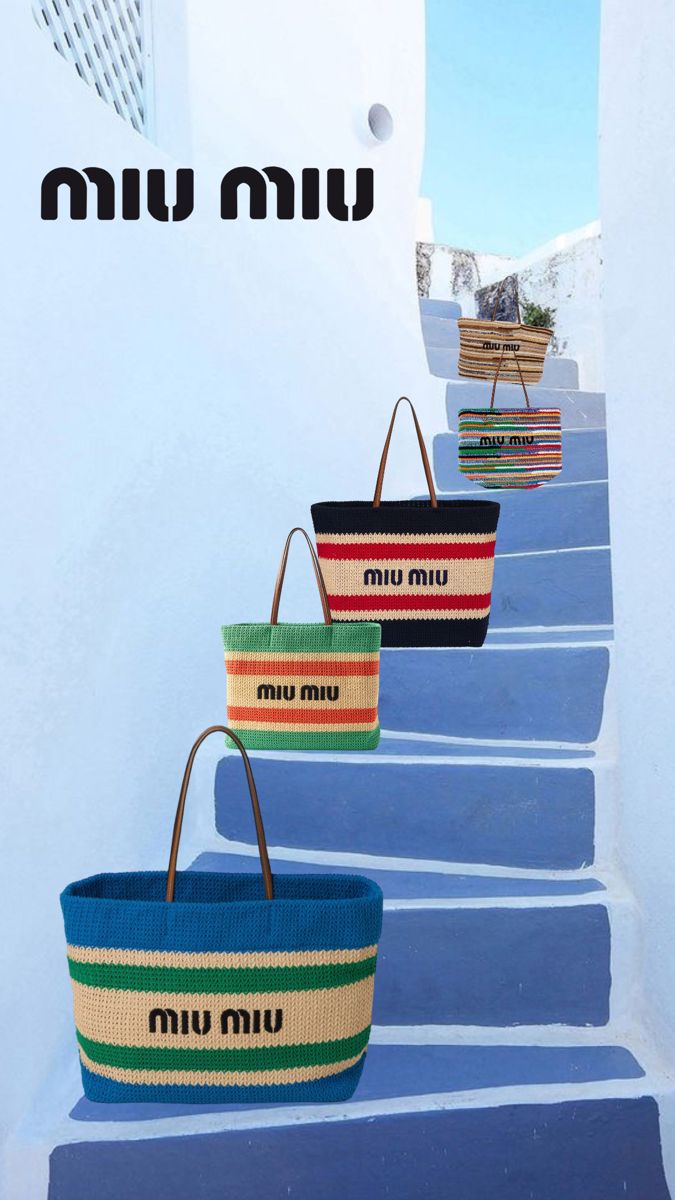 Miu Miu Woven fabric tote bag 5BG228 green M1