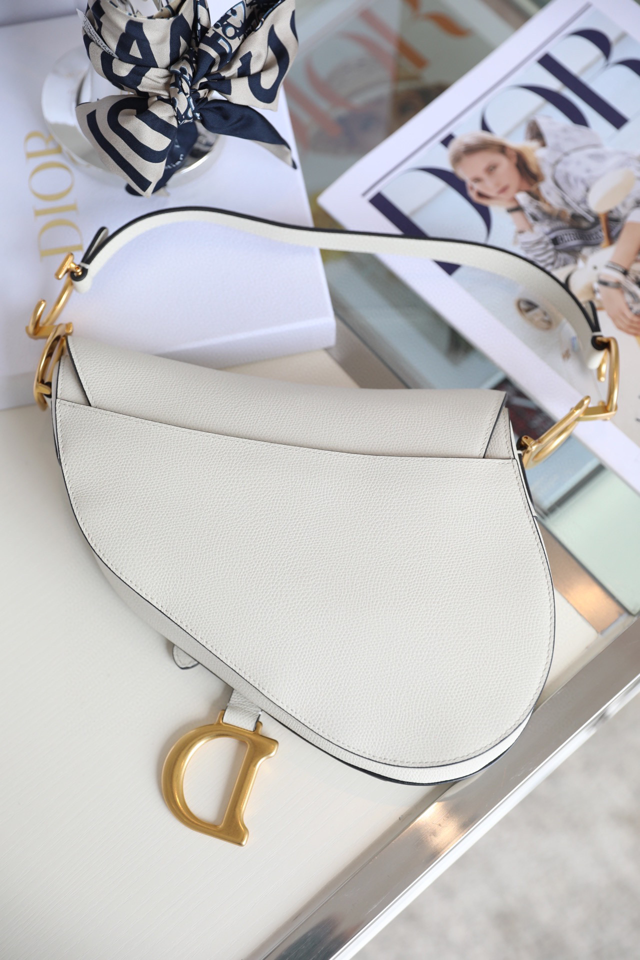 DIOR SADDLE BAG Latte Grained Calfskin