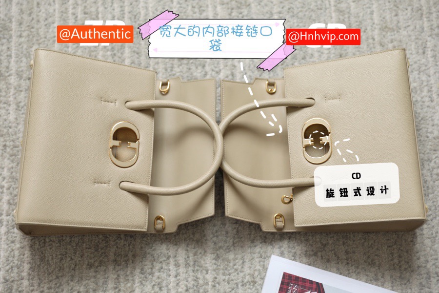 DIOR MEDIUM ST HONORÉ TOTE IVORY Grained Calfskin