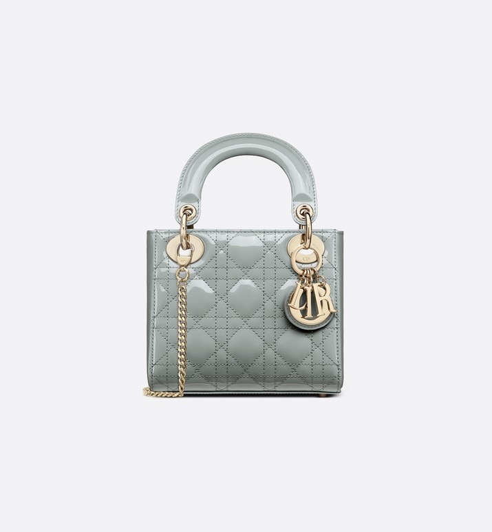 Mini Lady Dior Bag Gray Patent Cannage Calfskin | Hàng Hiệu 1:1 Hvip