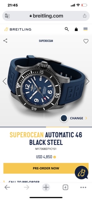 Breitling SUPEROCEAN AUTOMATIC 46 BLACK STEEL