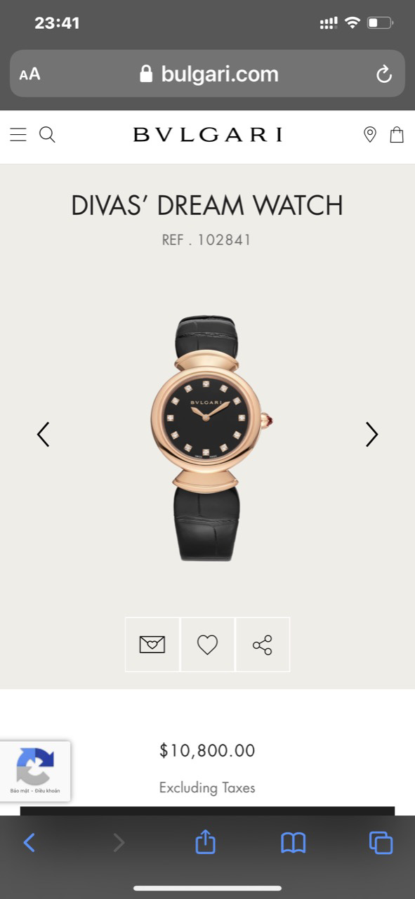 BVLGARI DIVAS’ DREAM WATCH 102841