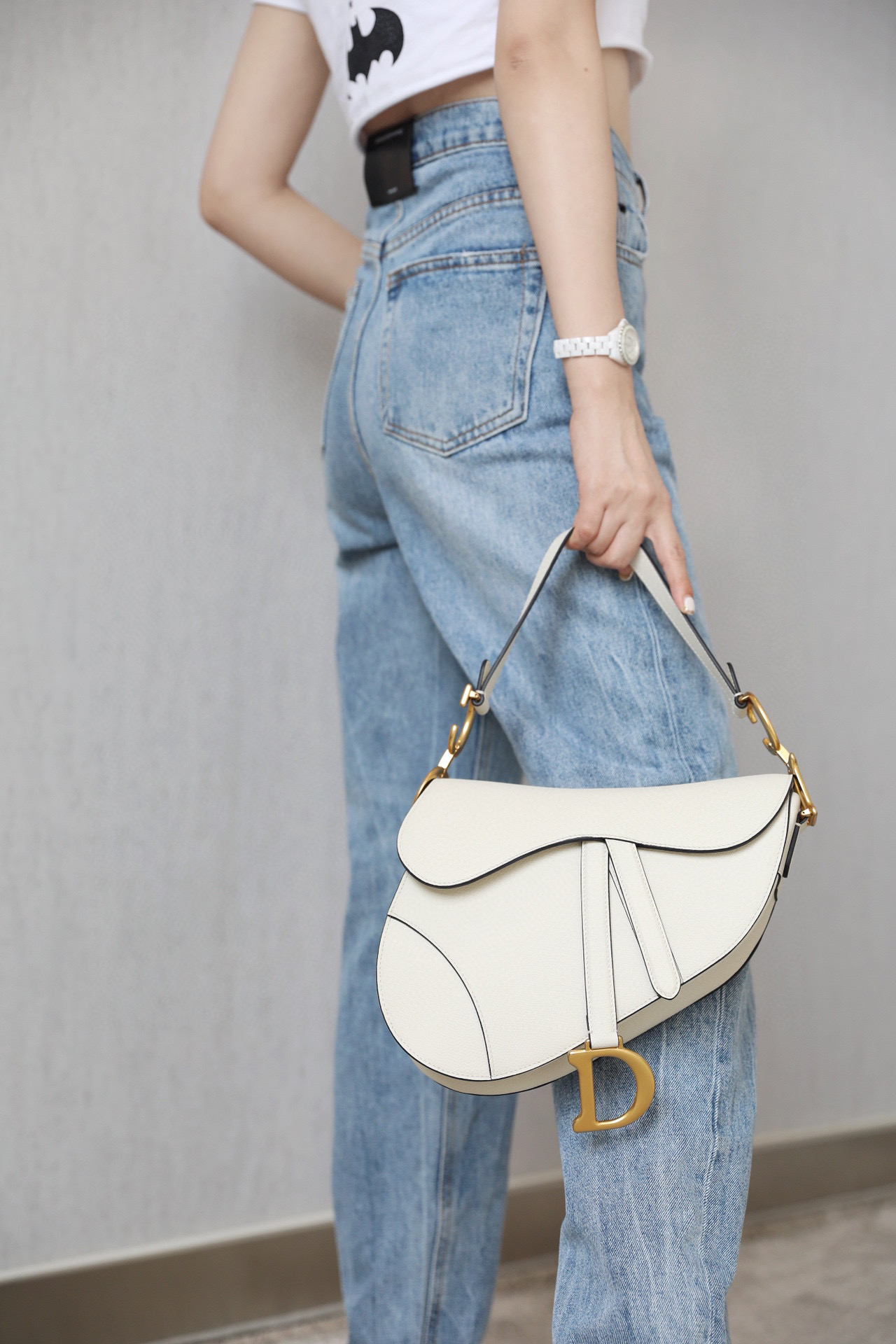 DIOR SADDLE BAG Latte Grained Calfskin