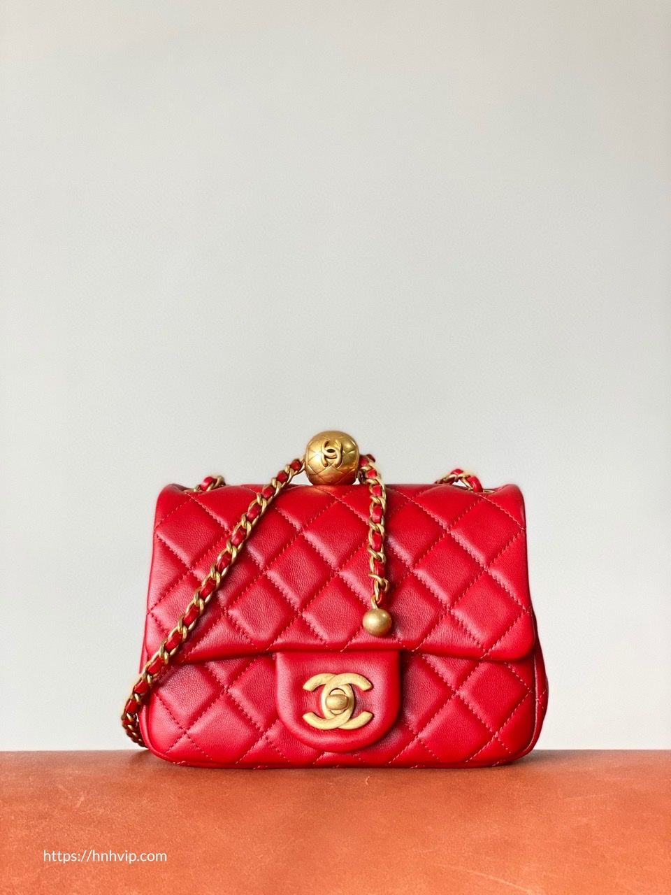 Chanel Classic Flap Runway Square Mini Pearl Crush Lambskin Leather