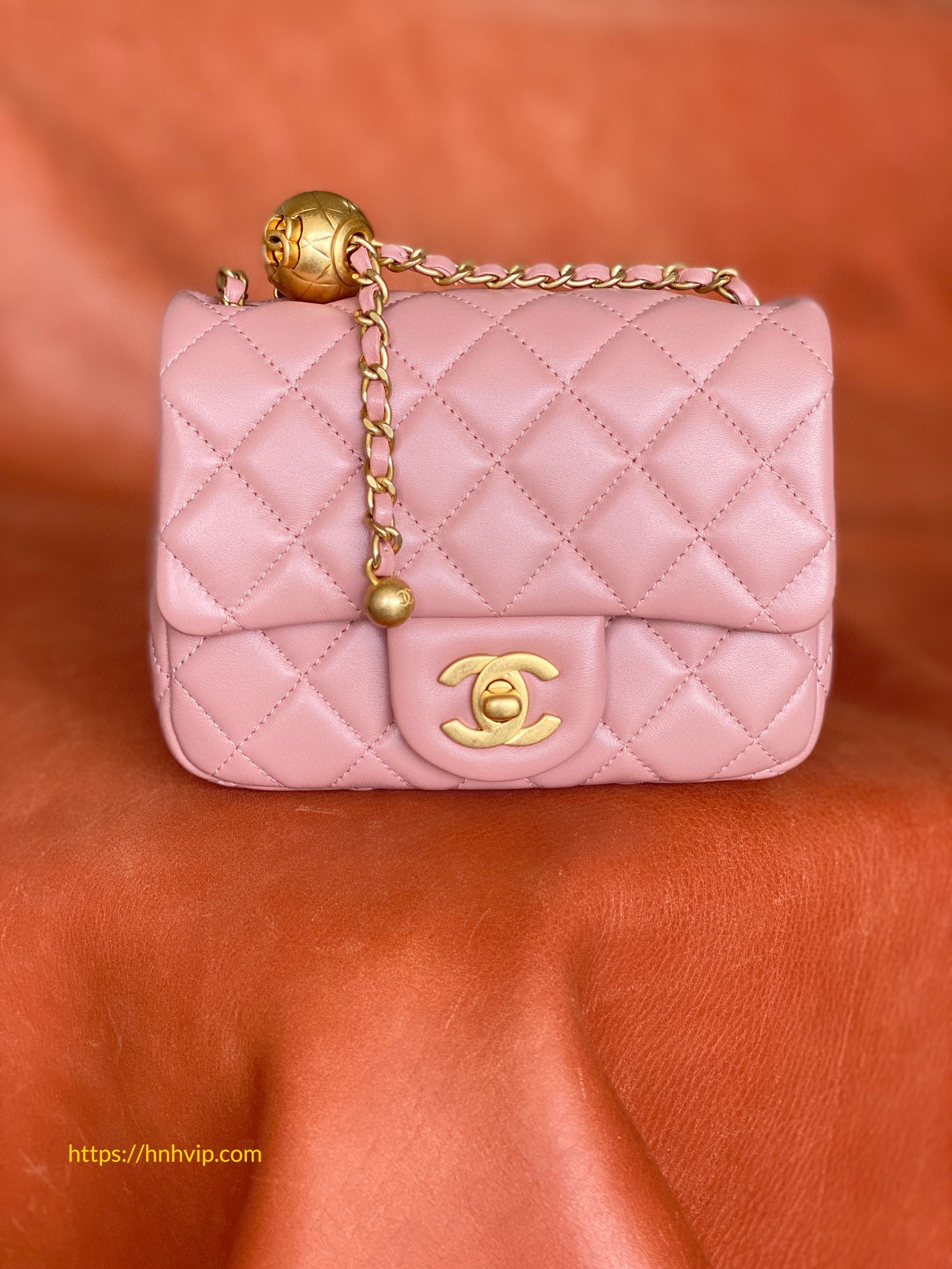 Chanel Classic Flap Runway Square Mini Pearl Crush Lambskin Leather