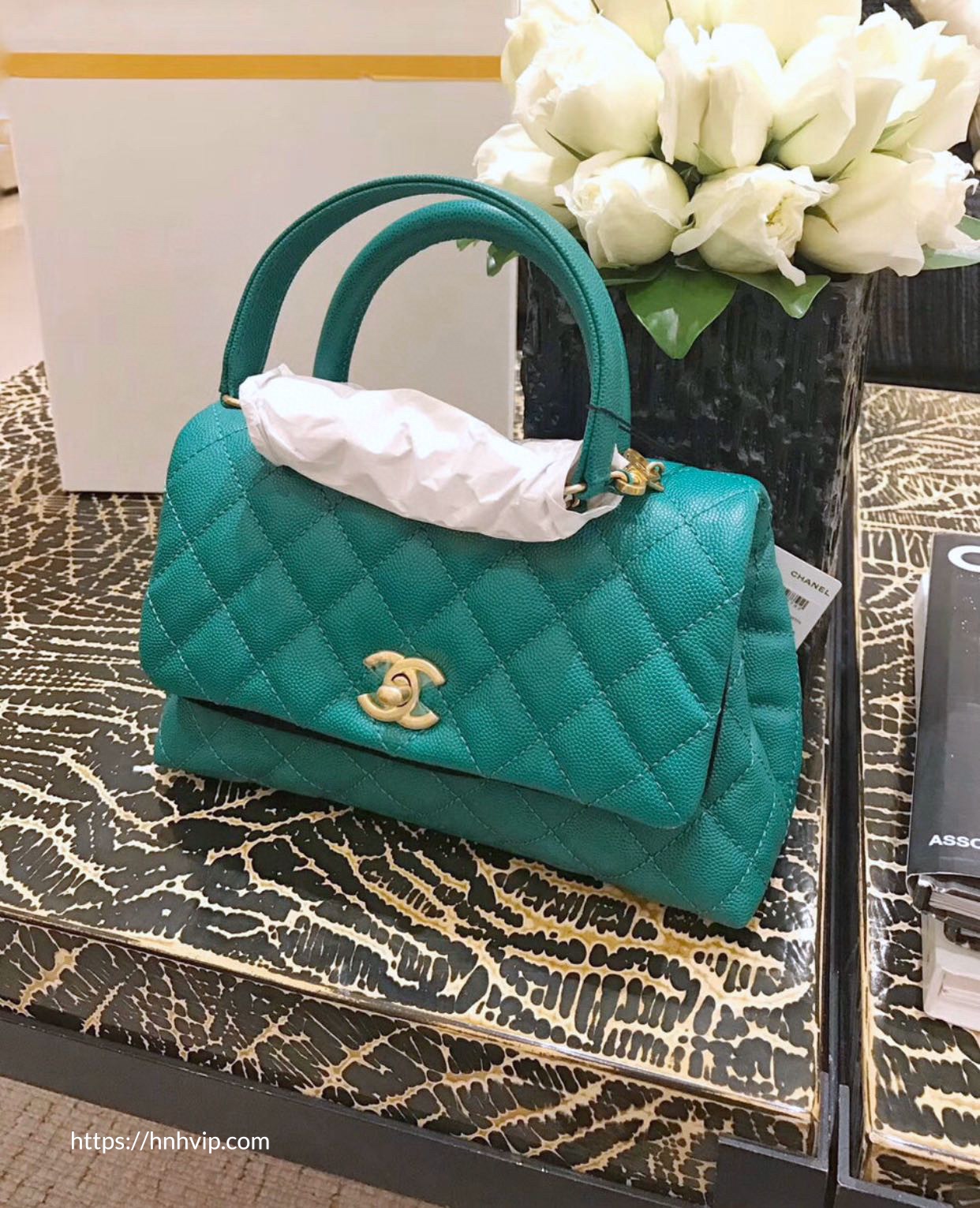 Chanel Mini Coco Handle Flap Bag In Green Caviar | Hàng hiệu 1:1 HVip Chanel Mini Coco Handle Flap Bag In Green Caviar | Hàng Hiệu 1:1 Hvip
