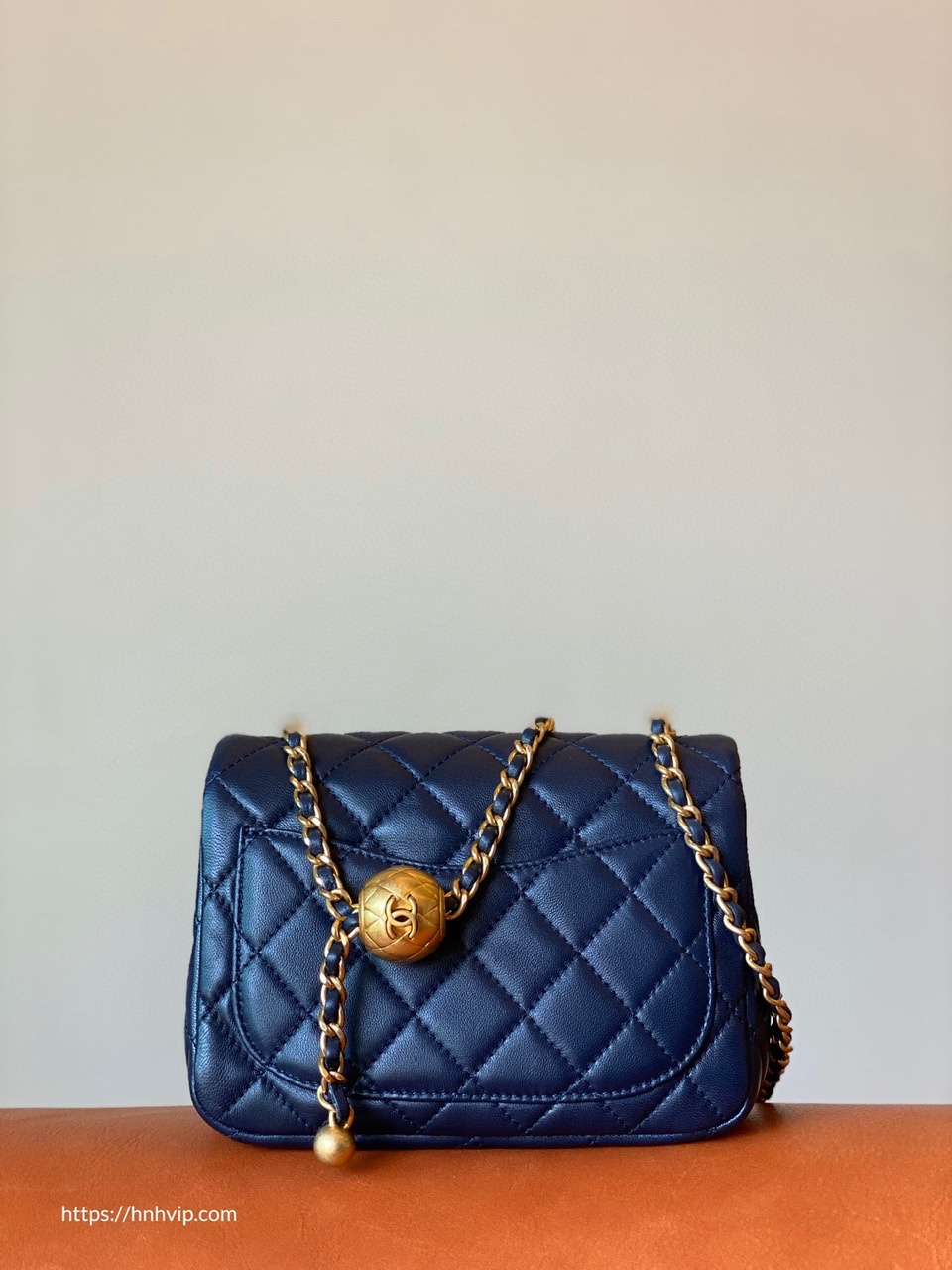 Chanel Classic Flap Runway Square Mini Pearl Crush Lambskin Leather