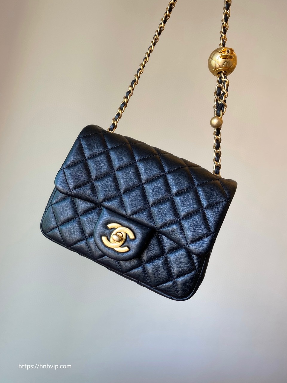 Chanel Classic Flap Runway Square Mini Pearl Crush Lambskin Leather