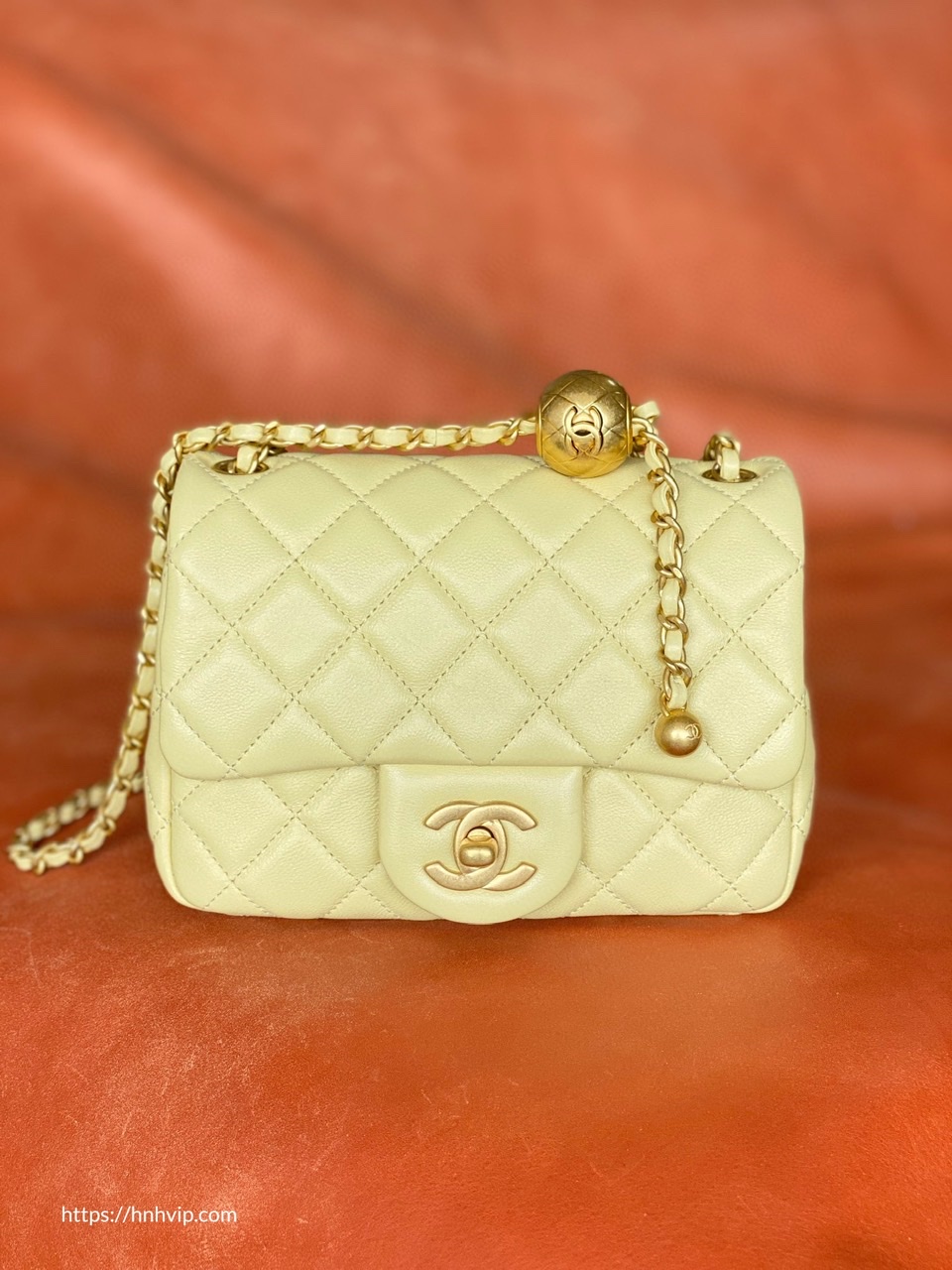 Chanel Classic Flap Runway Square Mini Pearl Crush Lambskin Leather