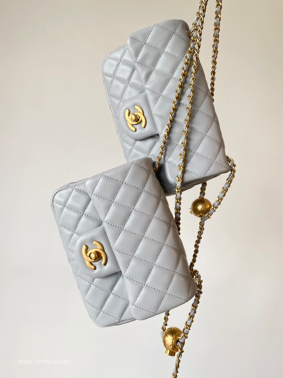 Chanel Classic Flap Runway Square small Pearl Crush Lambskin Leather