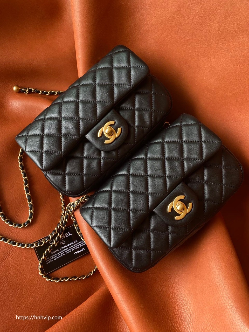 Chanel Classic Flap Runway Square small Pearl Crush Lambskin Leather