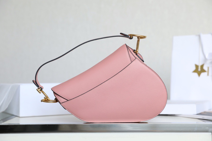 DIOR SADDLE BAG Pink Grained Calfskin