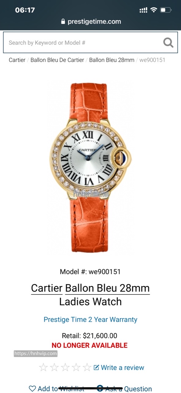 BALLON BLEU DE CARTIER WACTH WE900351