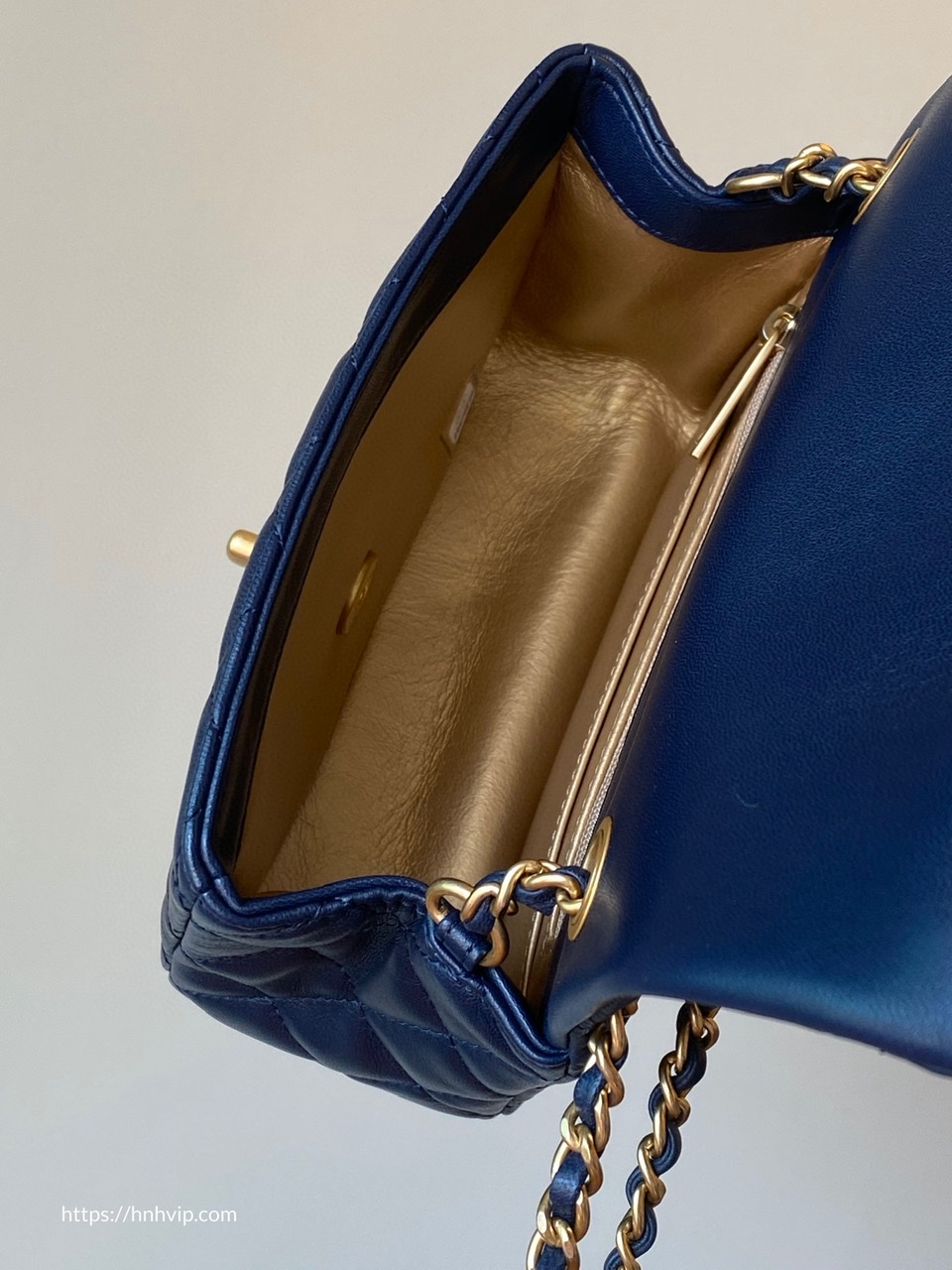 Chanel Classic Flap Runway Square Mini Pearl Crush Lambskin Leather