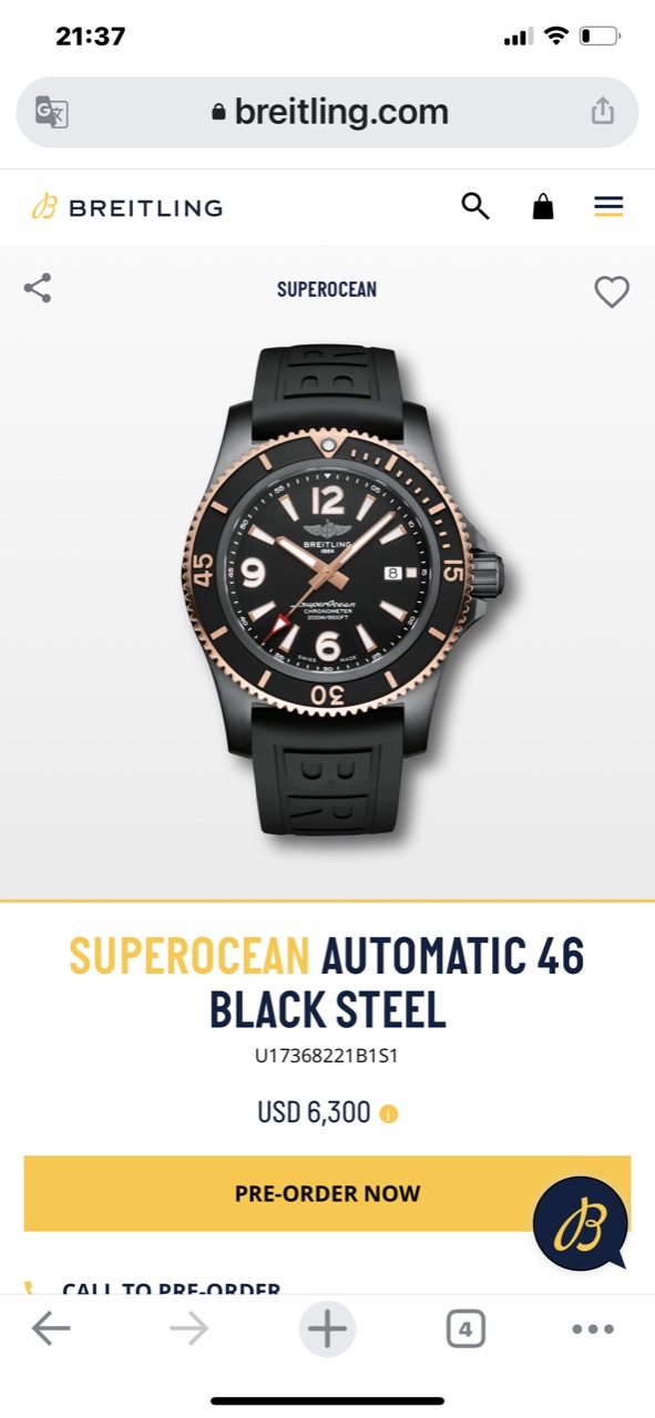 Breitling SUPEROCEAN AUTOMATIC 46 BLACK STEEL