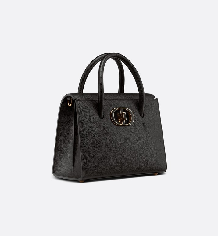 DIOR MEDIUM ST HONORÉ TOTE Black Grained Calfskin