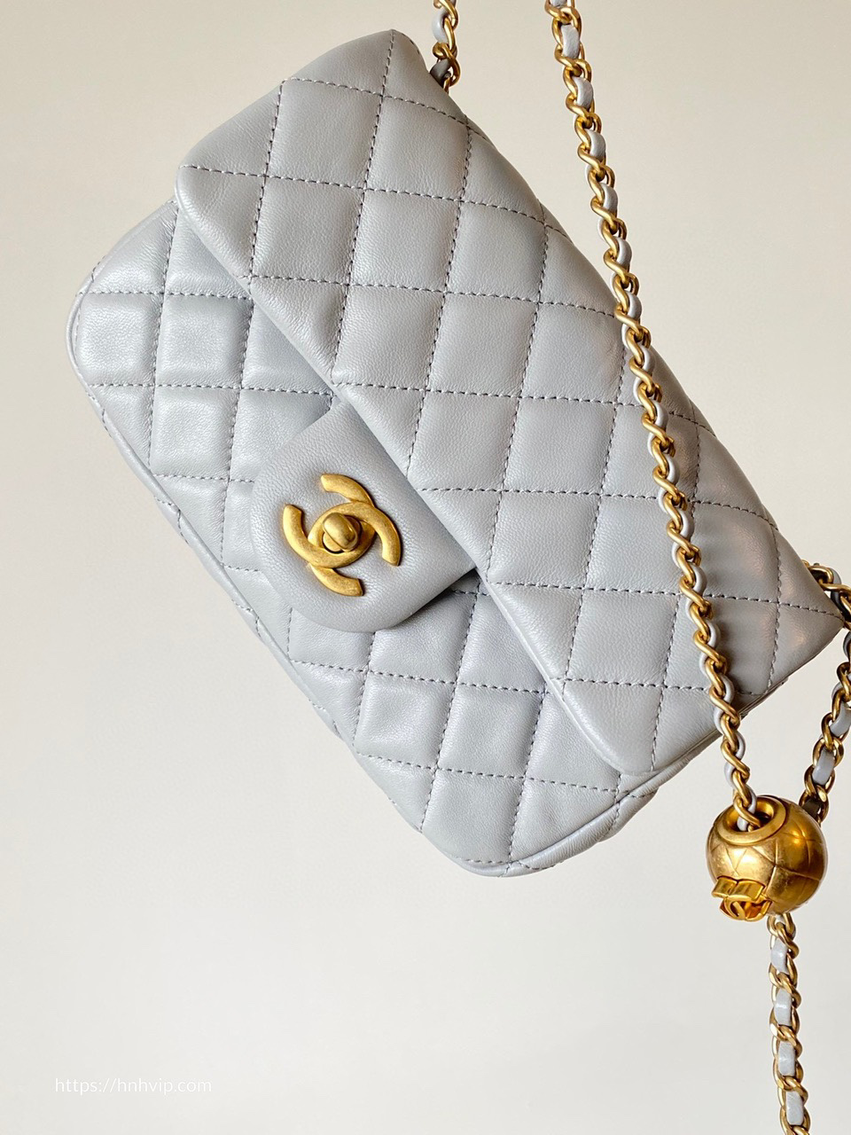 Chanel Classic Flap Runway Square small Pearl Crush Lambskin Leather