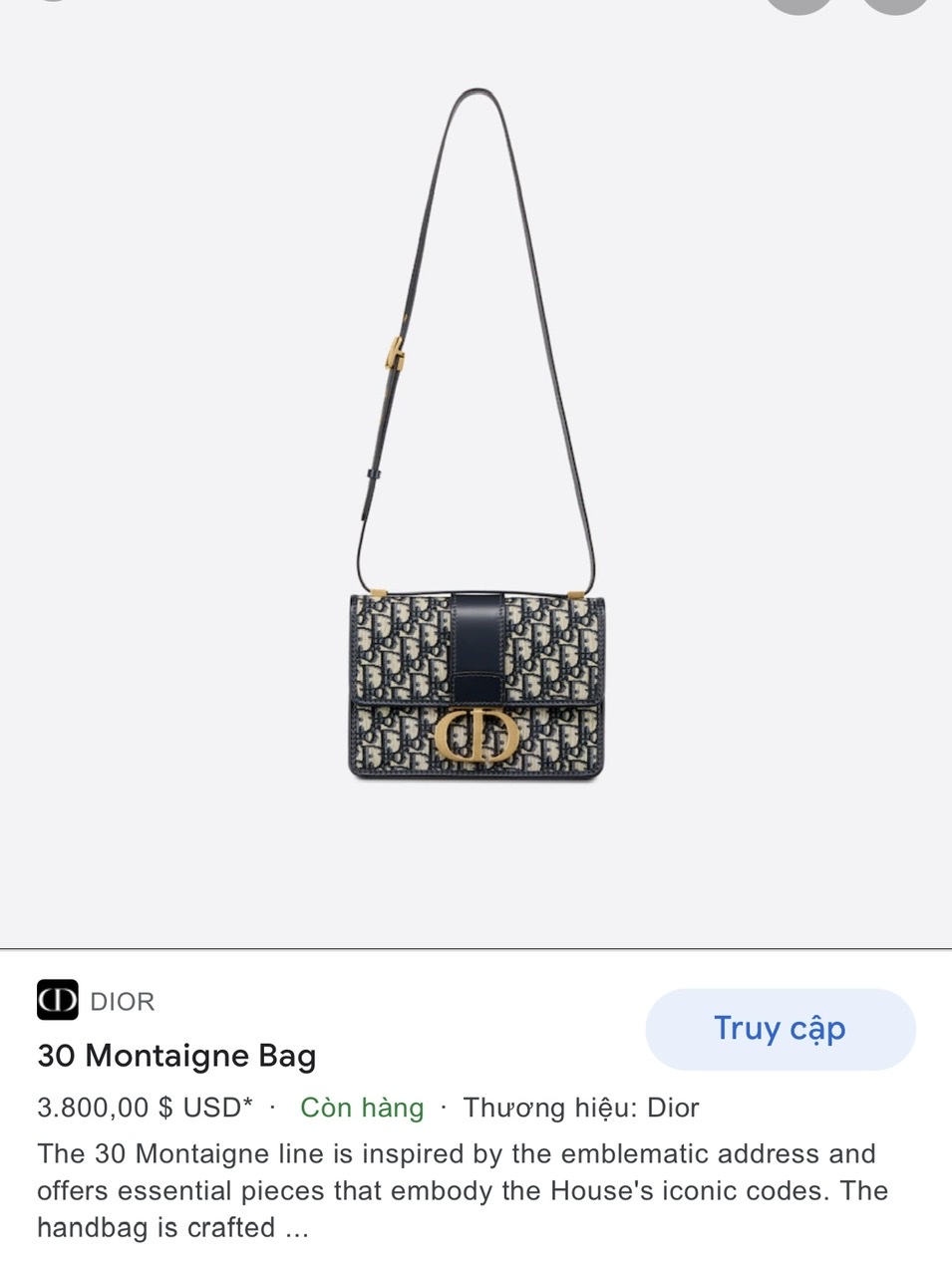 30 MONTAIGNE BAG Blue Dior Oblique Jacquard