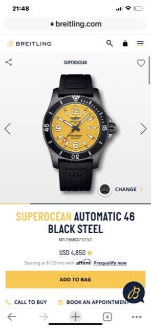 Breitling SUPEROCEAN AUTOMATIC 46 BLACK STEEL