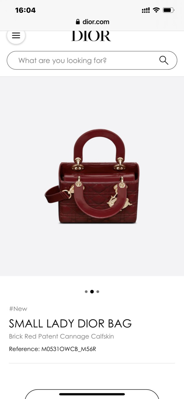 MINI LADY DIOR BAG Brick Red Patent Cannage Calfskin