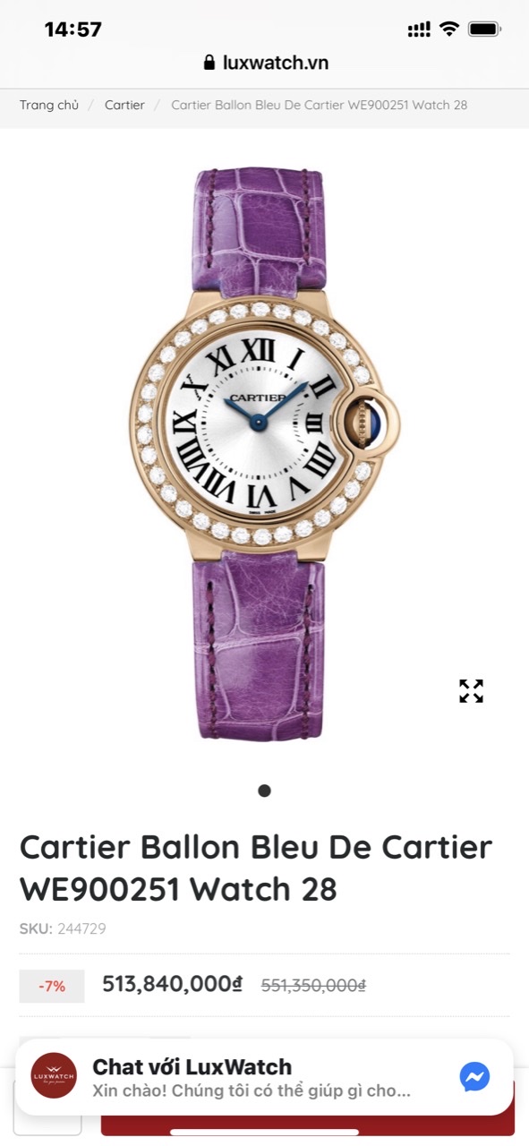 BALLON BLEU DE CARTIER WACTH WE900351