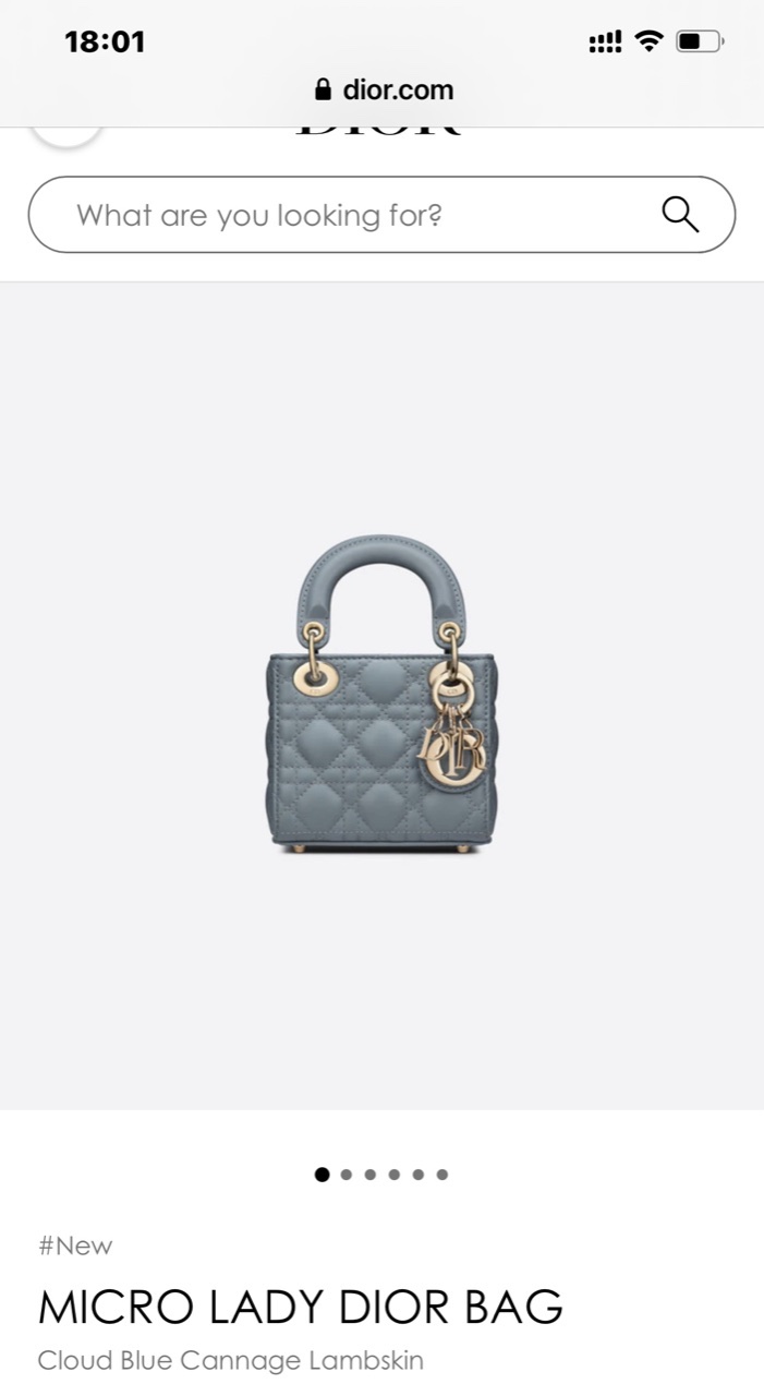 MINI LADY DIOR BAG Cloud Blue Cannage Lambskin