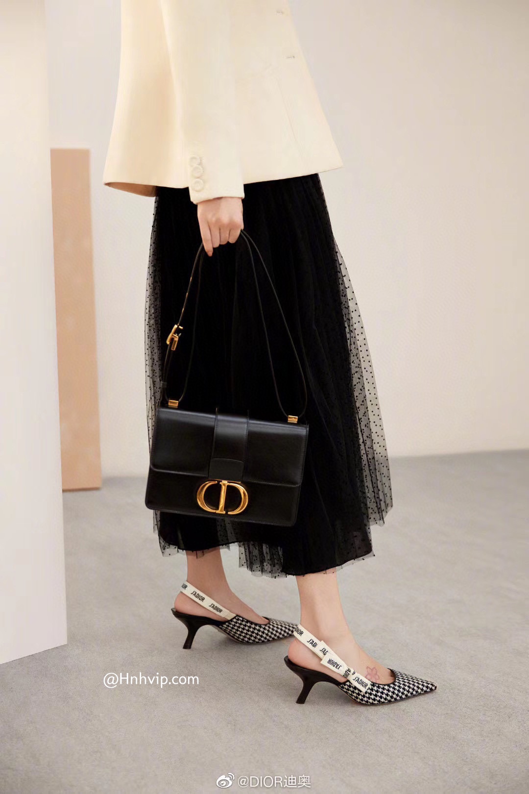 DIOR 30 MONTAIGNE BAG Black Box Calfskin