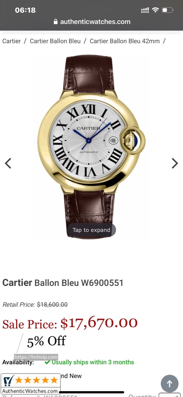 BALLON BLEU DE CARTIER WATCH W6900551