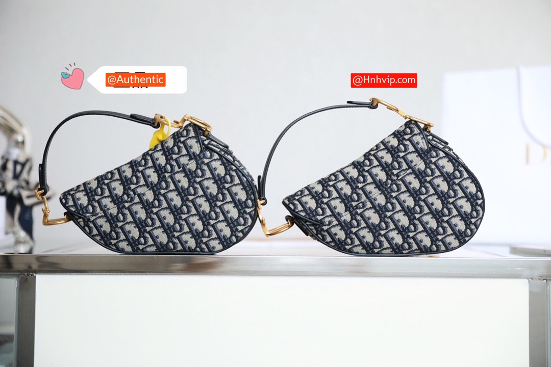 DIOR MINI SADDLE BAG Blue Dior Oblique Jacquard
