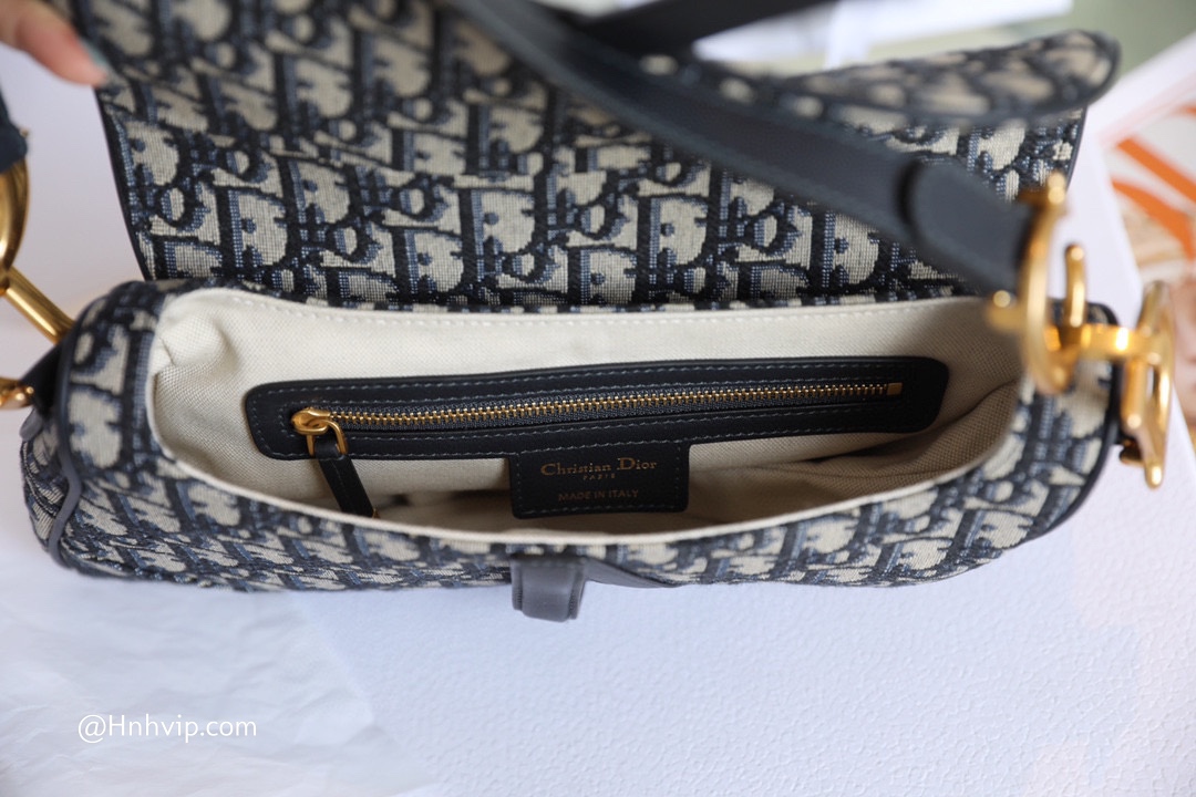 DIOR SADDLE BAG Blue Dior Oblique Jacquard