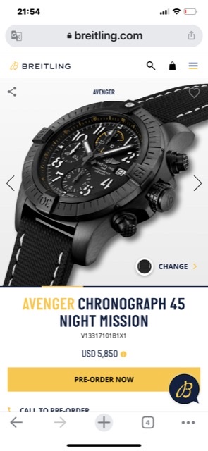 Breitling AVENGER CHRONOGRAPH 45 NIGHT MISSION