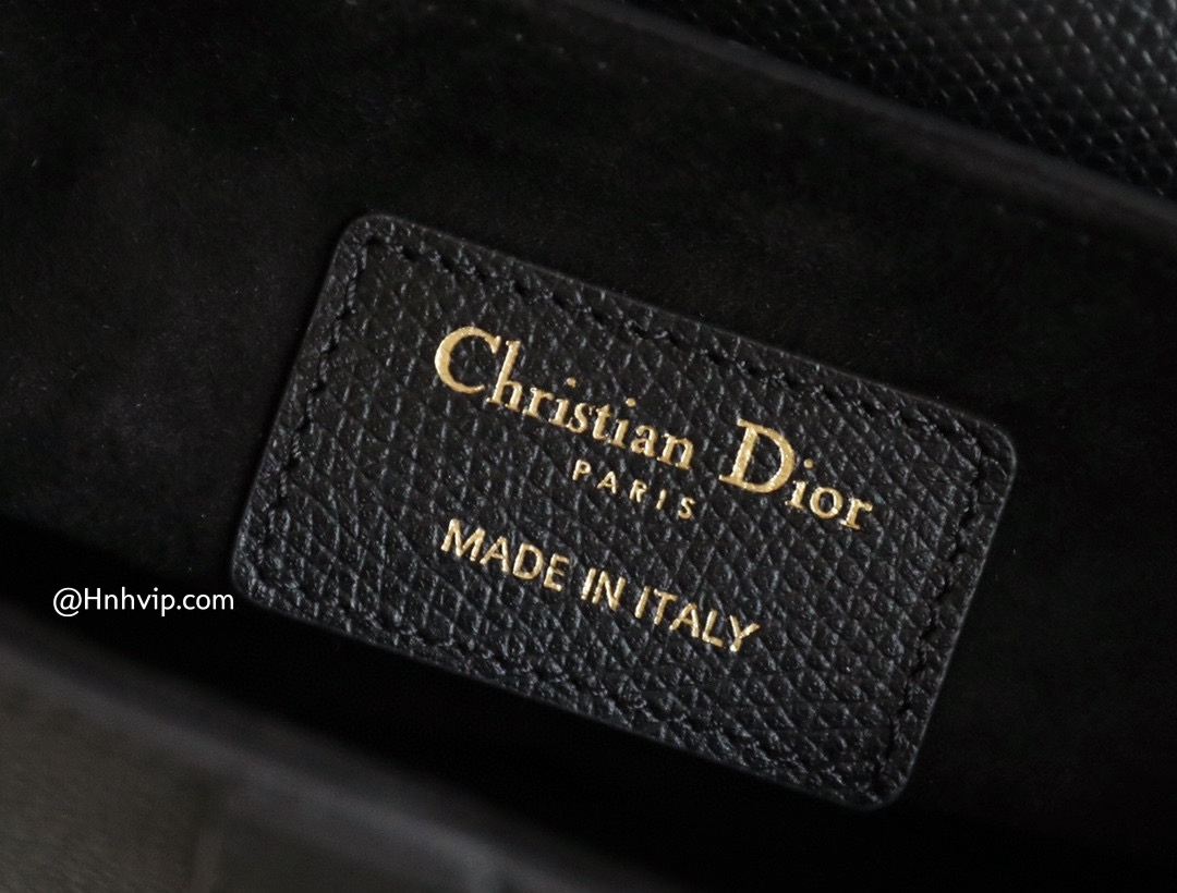 DIOR MINI SADDLE BAG Black Grained Calfskin